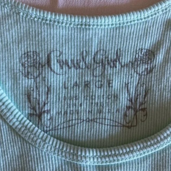 Cruel Girl Mint Green Ribbed Tank Top - L - Picture 5 of 9